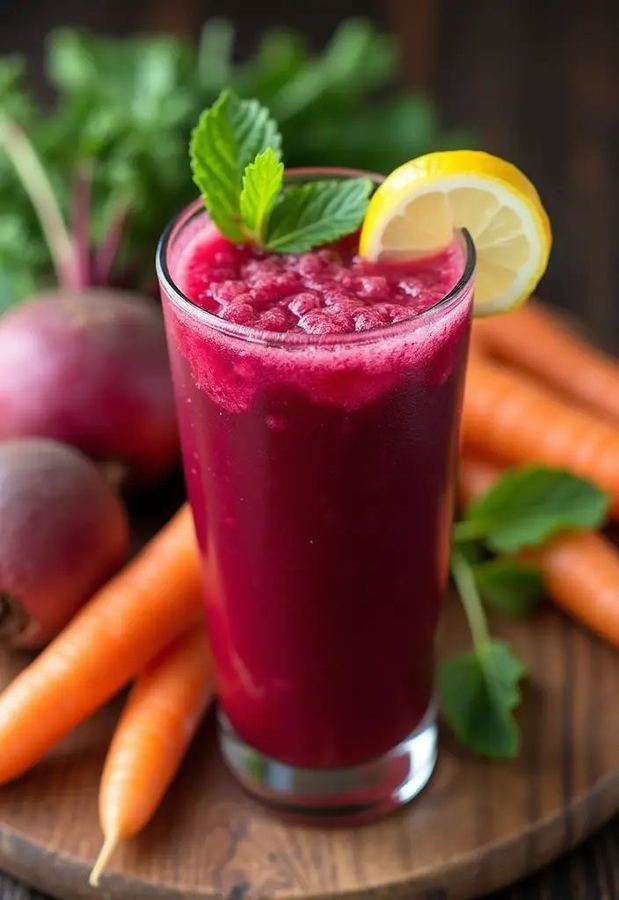 Suco Mega Imunidade (Beterraba, cenoura e limão).